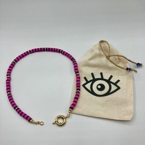 Pink & black clasp necklace